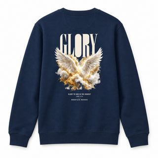 Glory to God in the Highest Christmas Sweatshirt Backprint Navy