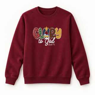 Glory to God Isaiah 9:6 Christmas Sweatshirt Burgunder