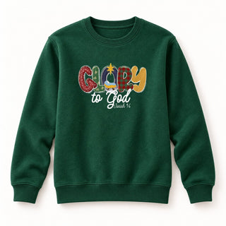 Glory to God Isaiah 9:6 Christmas Sweatshirt Grün