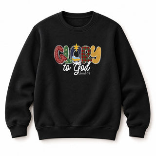 Glory to God Isaiah 9:6 Christmas Sweatshirt Schwarz