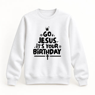 Go Jesus Christmas Sweatshirt Weiß