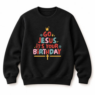 Go Jesus colored Christmas Sweatshirt Schwarz