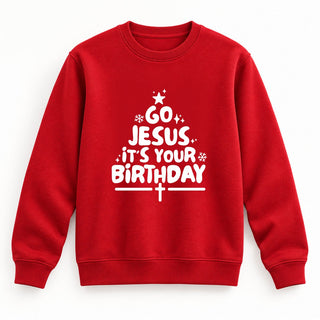 Go Jesus it´s your Birthday Christmas Sweatshirt Rot
