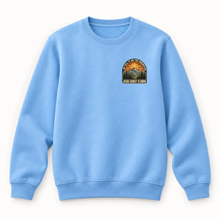 Go Tell It on the Mountain Christmas Sweatshirt Babyblau