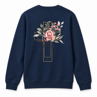 Golden Cross Aquarell Sweatshirt Backprint Navy