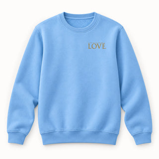 Golden Love Sweatshirt Babyblau