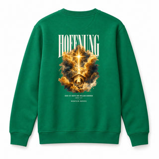 Hoffnung Euch ist heute der Heiland geboren Christmas Sweatshirt Backprint Grün