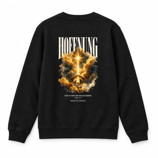 Hoffnung Euch ist heute der Heiland geboren Christmas Sweatshirt Backprint Schwarz