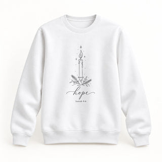 Hope Isaiah 9:6 Christmas Sweatshirt Weiß