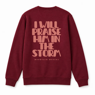 I will praise him Sweatshirt BackPrint Burgunder