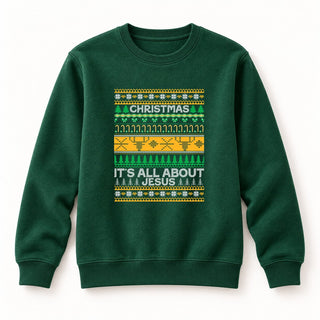 It's all about Jesus Sweatshirt Grün