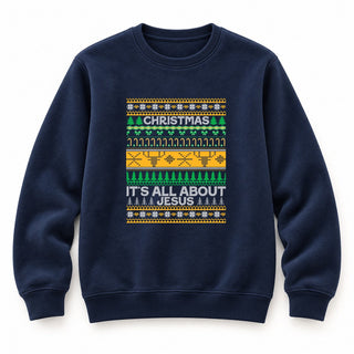 It's all about Jesus Sweatshirt Navy