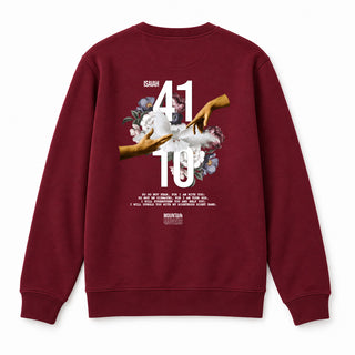 Jesaja 41:10 Sweatshirt BackPrint Burgunder