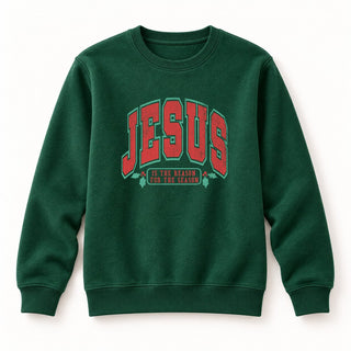 Jesus College Style Christmas Sweatshirt Grün