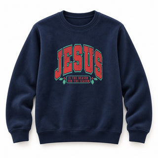 Jesus College Style Christmas Sweatshirt Navy
