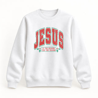 Jesus College Style Christmas Sweatshirt Weiß