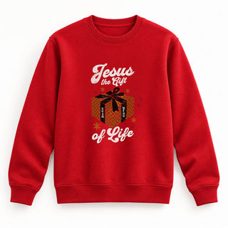 Jesus Gift of Life Christmas Sweatshirt Rot
