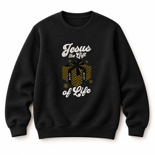 Jesus Gift of Life Christmas Sweatshirt Schwarz