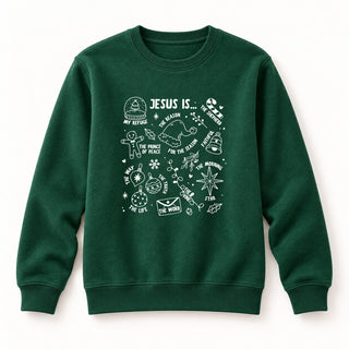 Jesus is Christmas Sweatshirt Grün