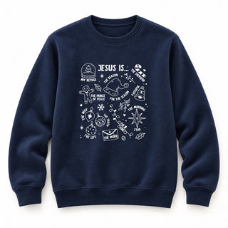Jesus is Christmas Sweatshirt Navy