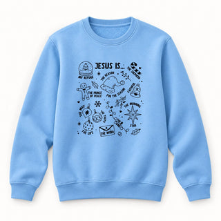 Jesus is Christmas Sweatshirt Babyblau