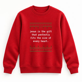 Jesus is the Gift Christmas Sweatshirt Rot
