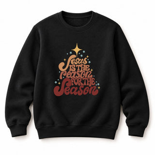 Jesus is the reason Tree brown Christmas Sweatshirt Schwarz