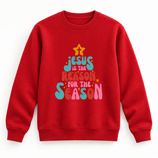 Jesus is the reason tree Christmas Sweatshirt Rot