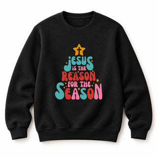 Jesus is the reason tree Christmas Sweatshirt Schwarz