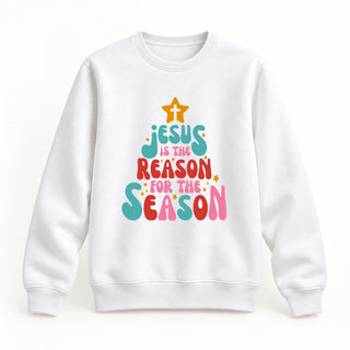 Jesus is the reason tree Christmas Sweatshirt Weiß
