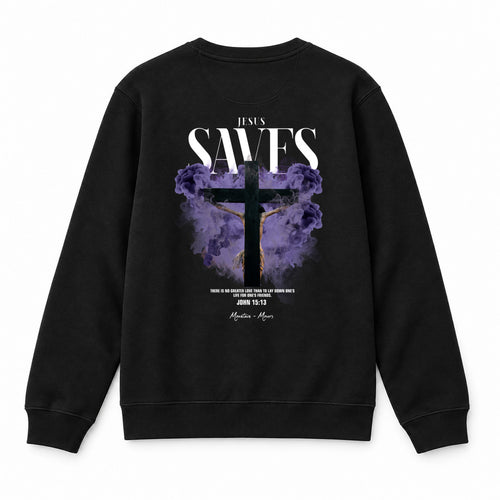 Jesus Saves Streetwear Sweatshirt Backprint