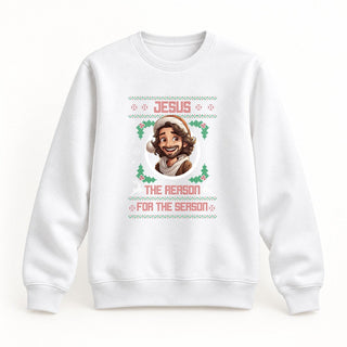 Jesus the Reason Christmas Sweatshirt Weiß