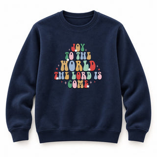 Joy to the World Christmas Sweatshirt Navy