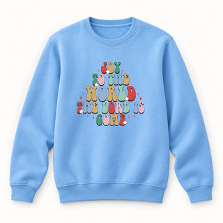 Joy to the World Christmas Sweatshirt Babyblau