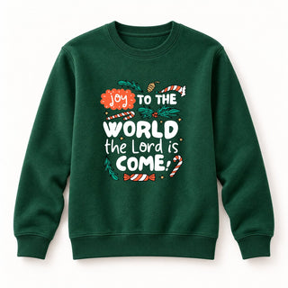 Joy to the World colored Christmas Sweatshirt Grün