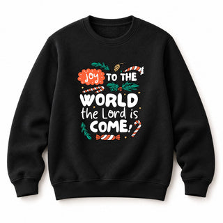 Joy to the World colored Christmas Sweatshirt Schwarz