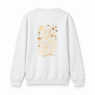 Joy to the World golden Christmas Sweatshirt Backprint Weiß
