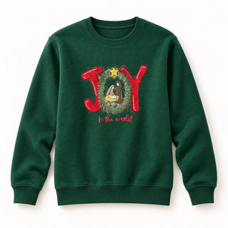 Joy to the world red Christmas Sweatshirt Grün