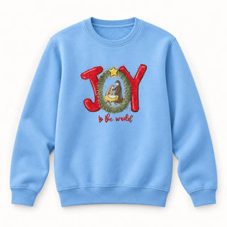 Joy to the world red Christmas Sweatshirt Babyblau