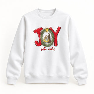 Joy to the world red Christmas Sweatshirt Weiß