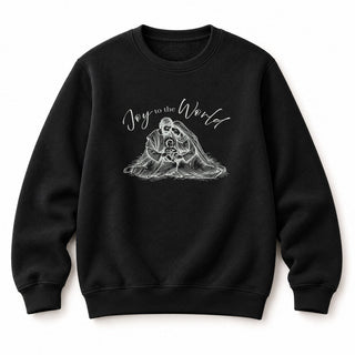 Joy to the World Sketch Christmas Sweatshirt Schwarz