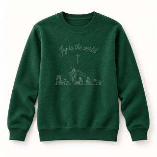 Joy to the World Sketch Grippe Sweatshirt Grün