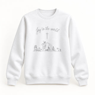 Joy to the World Sketch Grippe Sweatshirt Weiß