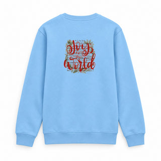 Joy to the world song Christmas Sweatshirt BackPrint Babyblau