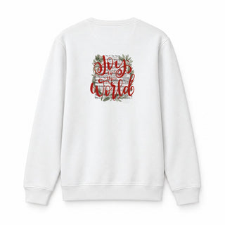 Joy to the world song Christmas Sweatshirt BackPrint Weiß