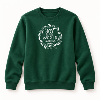 Joy to the World Circle Christmas Sweatshirt Grün