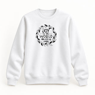 Joy to the World Circle Christmas Sweatshirt Weiß