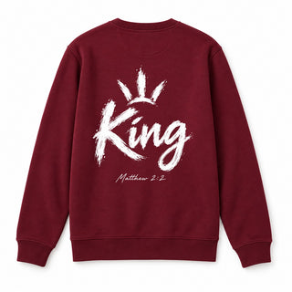 King Matthew 2:2 Christmas Sweatshirt Backprint Burgunder