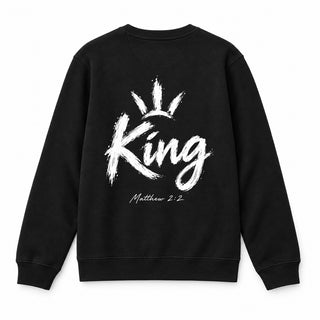 King Matthew 2:2 Christmas Sweatshirt Backprint Schwarz