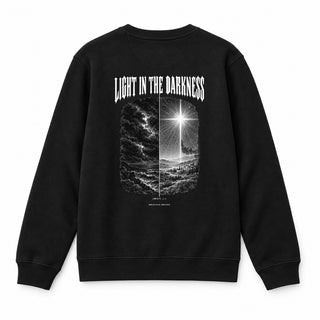 Light in the Darkness Christmas Sweatshirt Backprint Schwarz